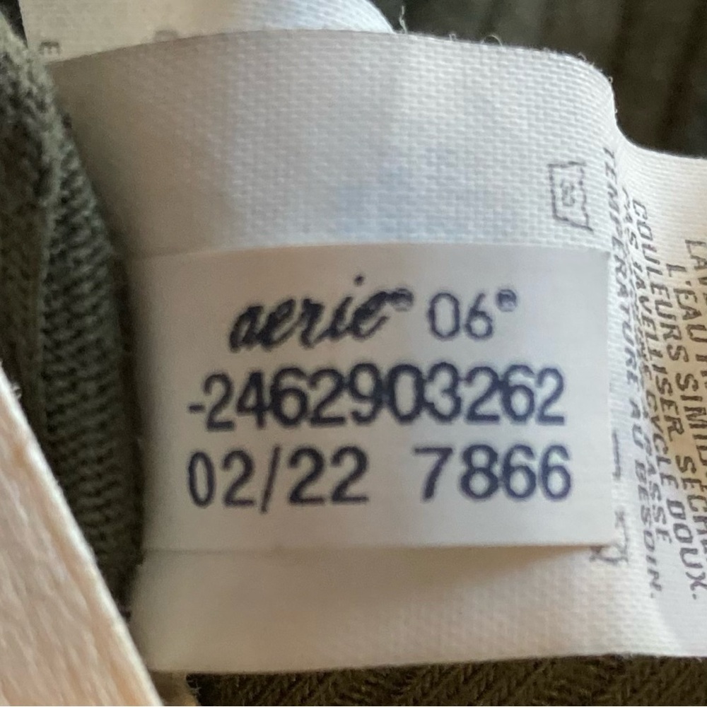 Aerie Kick-It Ribbed High Waisted Super Flare‎ Pants in Olive Green - Picture 5 of 10